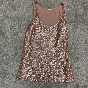 J. crew rose gold sequin tank sz XS